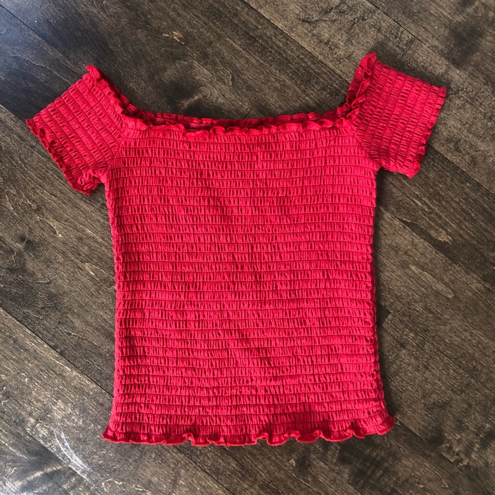 Off the shoulder ruffle top